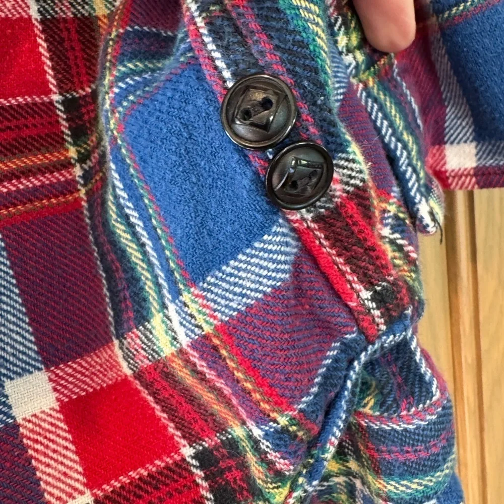 Polo  Ralph Lauren Red and Blue Casual Button Down Shirt Plaid Cotton / XSM